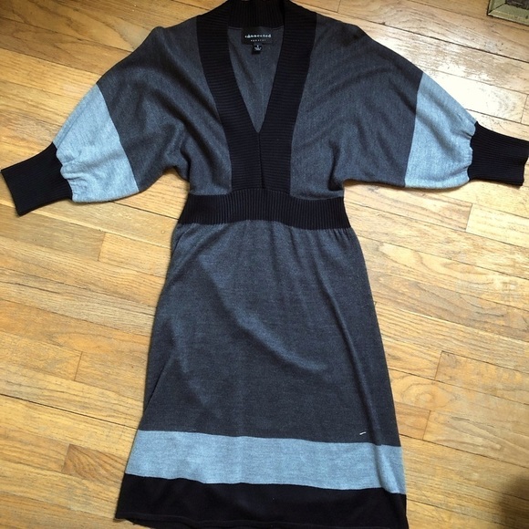 Black and Gray Sweater Dress - Picture 1 of 3